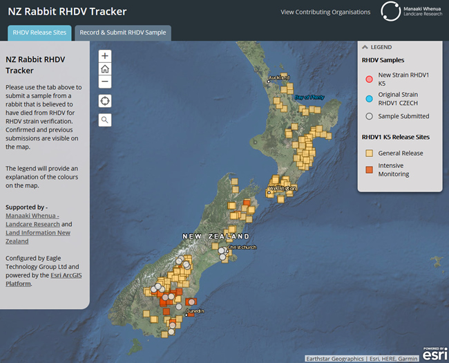 RHDV Tracker: See where RHDV1 K5 is being released or detected 