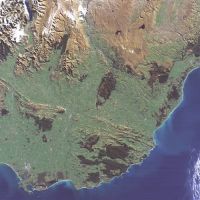 Landsat-5. Otago-Southland. Path 75 Row 92. Bands 1,2,3. 15 April 1989.
