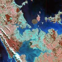 SPOT-4 multispecteal image of Auckland, 3 April 1999. © CNES 1999