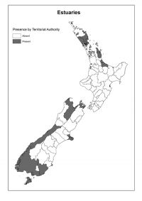 Estuaries: Presence by Territorial Authority