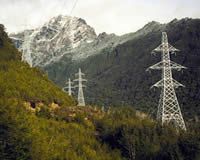 Pylons near Manapouri.  Image – John Hunt.