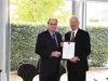 Professor Sir David Skegg, President of the Royal Society of New Zealand, awarding David Whitehead being a Fellow of the Royal Society of New Zealand. Image - RSNZ