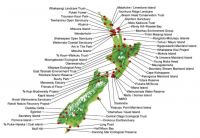 <strong>Fig.</strong> North and South Island biodiversity sanctuaries.