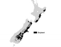 <strong>Fig.</strong> The New Zealand dryland zone.