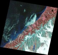 Landsat-7 ETM+ image of the Alpine Fault.
