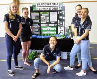 The team at the National Finals: Charlotte Gamble, Emilia Finer, Jeany Kim, Charlie Potter and Faith Hohepa. Image: Sandra Leaming 
