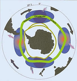 Path of the ACC around Antarctica