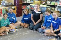 Heathcote Valley School students (Kahikatea Team) learning about the 'web-of-life' with teacher Liz Haddock. Photo: Murray Dawson