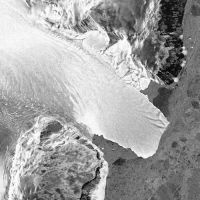 Subscene of RADARSAT standard beam data showing an ice tongue in Ross Dependency, Antarctica. C. CSA 1997.