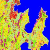 Clutter map derived from SPOT multispectral satellite data