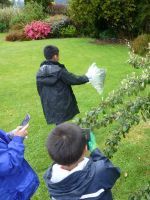 Students collecting and recording cotoneaster 