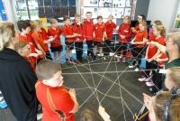 Halswell School students learning about the 'web-of-life'. Photo: Murray Dawson