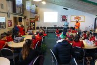 Richard Langley (ECan) speaking to Halswell School students about weeds of Canterbury waterways and their control. Photo: Murray Dawson