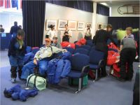 The Antarctic “departure gate” at the International Antarctic Centre. We travel South in our ECWs. (McLeod)