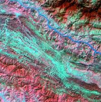 SPOT-3 multispectral image of part of North Vietnam. (c) CNES 1996.