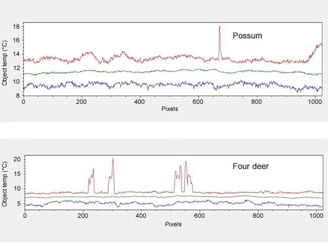 Radiometric data from a thermal imaging camera