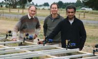 Researchers Trevor Webb, Sam Carrick and Jagath Ekanayake - the team behind channel lysimeters.