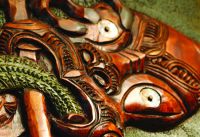Tane Mahuta (God of the Forests and Birds) represented in the foyer entrance carvings at Landcare Research, Lincoln by Ngai Tahu master carver George Edwards assisted by Wiremu Gray and David Johns. Image – Cissy Pan.