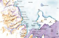 Map of Ross Island and the McMurdo Dry Valleys  (From: Ross Sea Region 2001: A State of the Environment Report. © Antarctica New Zealand Pictorial Collection)