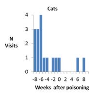 Number of visits by cats