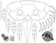 Tūī mask for colouring in