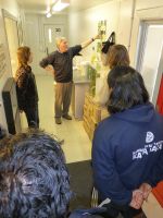 Hugh Gourlay giving a tour of the insect quarantine facility