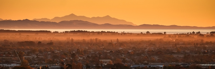 Autumn Sunrise over eastern Christchurch (Peter Sweetapple)