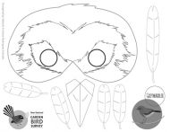 Grey warbler  mask for colouring in