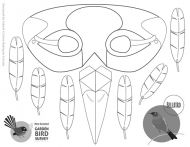 Bellbird mask for colouring in