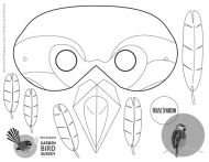 House sparrow  mask for colouring in