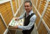 Lepidopterist Robert Hoare with moths in the New Zealand Arthropod Collection