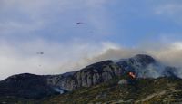 Helicopters with monsoon buckets were used to combat the fire on Hinewai Reserve.