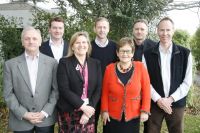 Dr Peter John (Lincoln University), Andrew Turnbull (independent director), Dr Libby Harrison (Landcare Research), Dave Hughes (Plant & Food Research), Hon Ruth Richardson (KiwiNet), Mark Stuart (independent director) and Graeme Anderson (Landcare Research) 