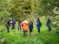 Bev Clarkson (blue parka; 2nd from right) leading a wetland delineation workshop.