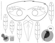 Myna mask for colouring in