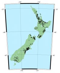 Figure 1. Location map of the samples used to determine representativeness. Soil quality monitoring is currently not undertaken in Gisborne, Manawatu-Whanganui, Otago, or West Coast Regions.