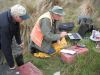 John Payne and Barry Fahey downloading rainfall data. Image - Andrew Fenemor