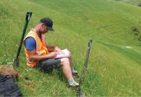 Scott Fraser assessing soils (David Palmer).