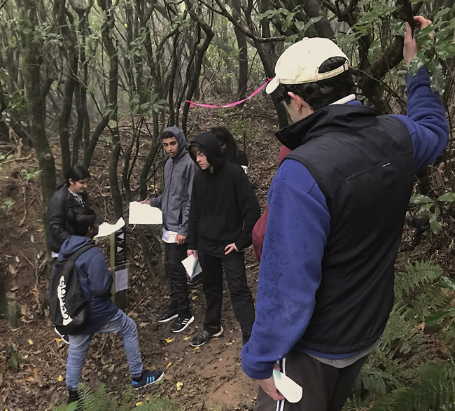 Andrew Gormley and students on the tracking course