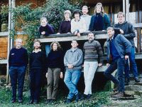 Lindsay and Chris bookend the front row at a Weeds Team meeting in the mid 1990s